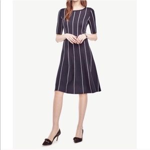 Ann Taylor Blue and White Striped Dress